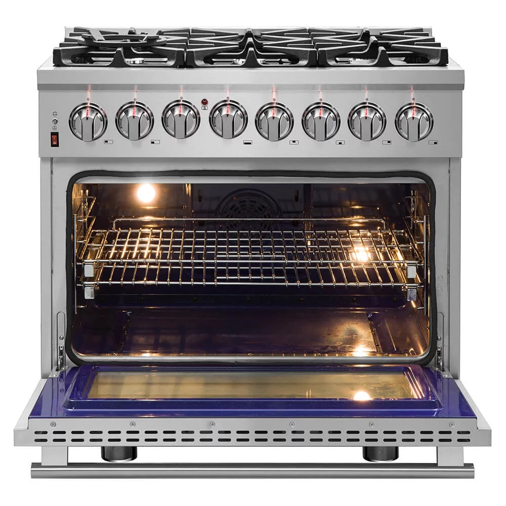 36 inch Stainless Dual Fuel Electric Gas Range C4895