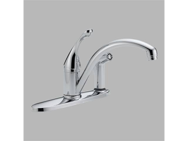 Chrome Single Handle Kitchen Faucet with Integral Spray T838