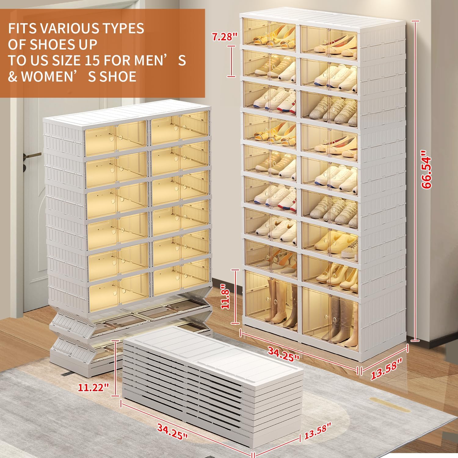 9 Tier Foldable Plastic Shoe Rack Organizer G3630