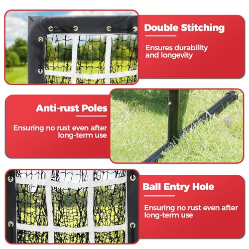 9 Hole Baseball Softball Pitching Net with Strike Zone B38526