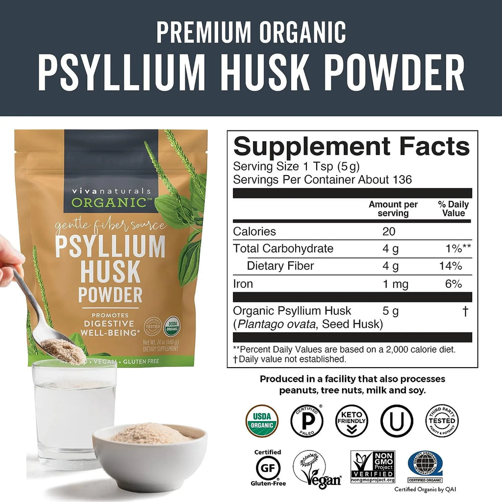 Organic Psyllium Husk Powder (1.5 lbs) Y71564