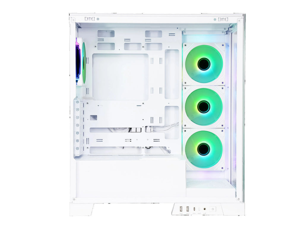 White Dual USB3.0 and Type C Tempered Glass ATX Mid Tower Computer Case with 4 x 120mm ARGB Fans C312832