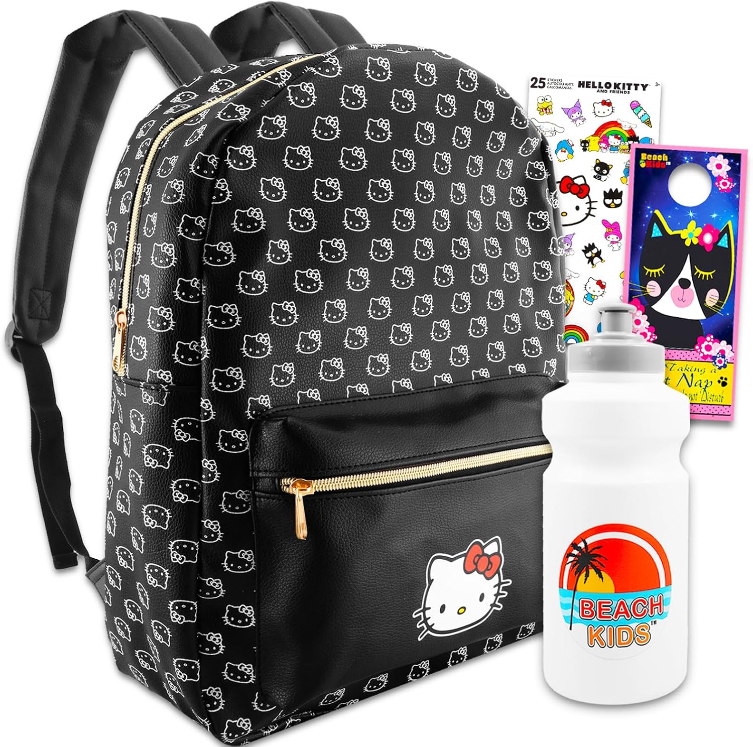 Faux Leather Backpack with Front Pocket J937