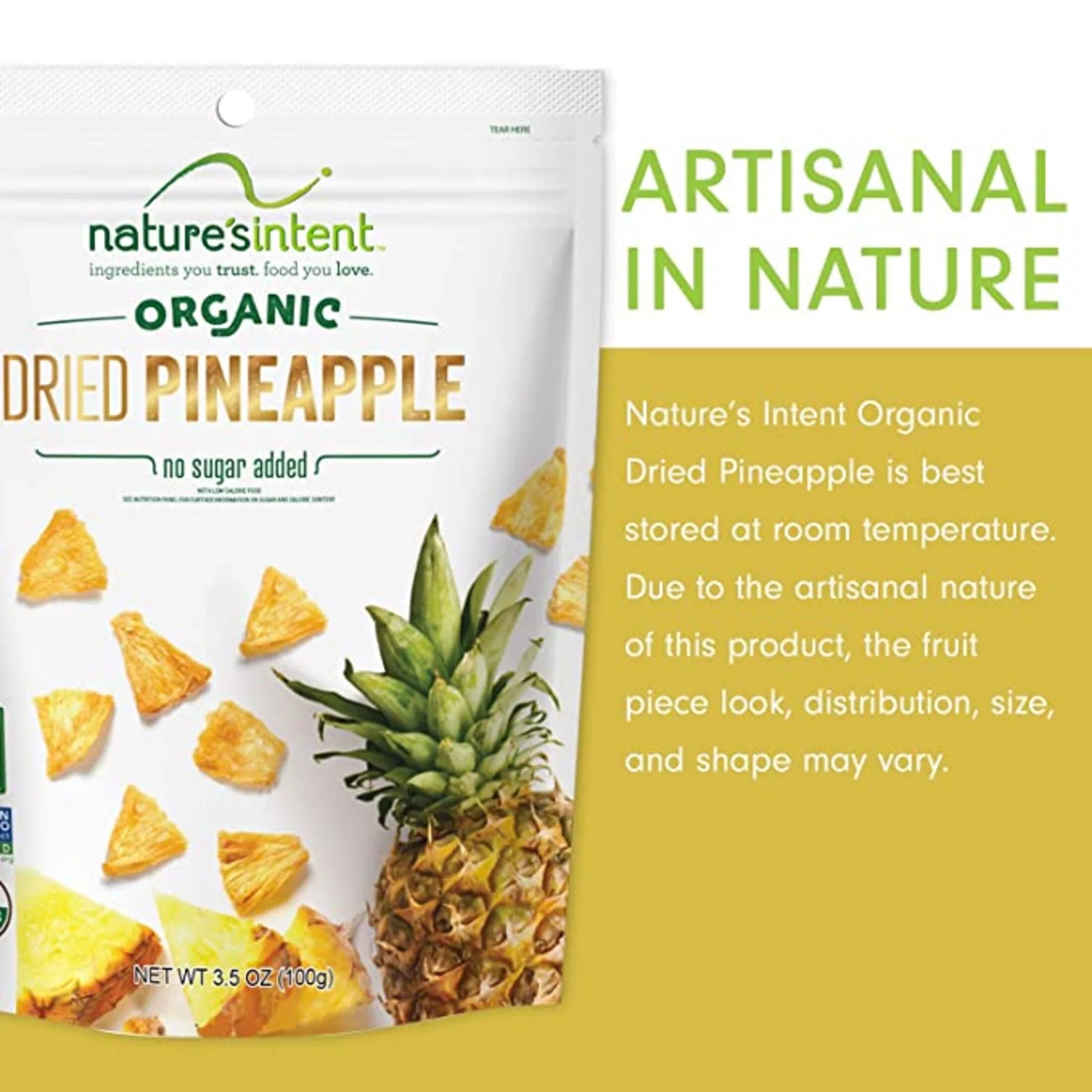 Organic Dried Pineapple, 3.5 oz, 1-Pack L171