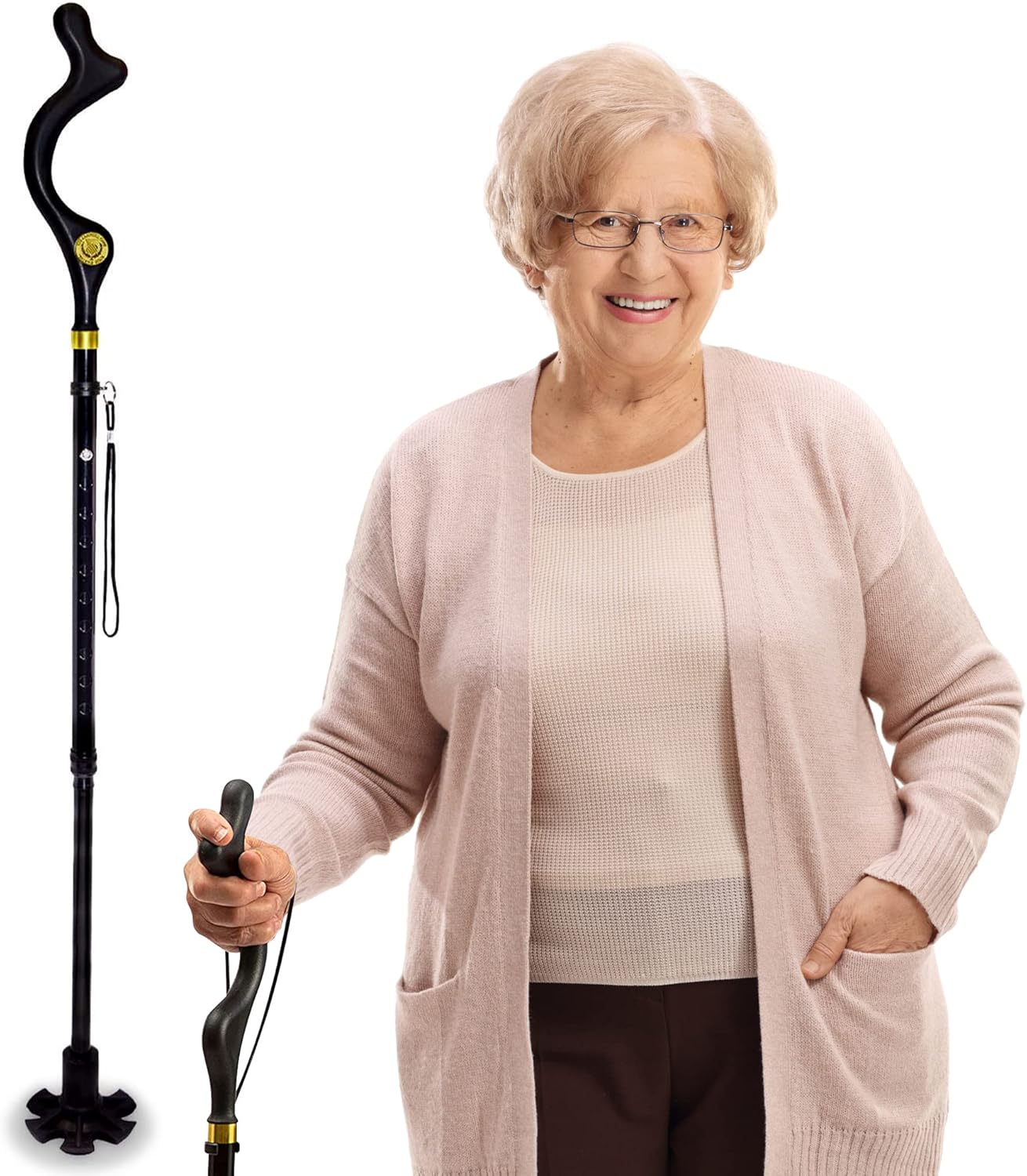 Folding Walking Cane with Ergonomic Handle B28024