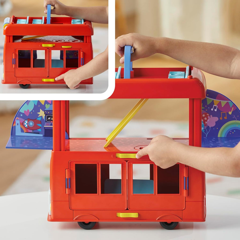 2-in-1 Party Bus Playset with 3 Figures and 13 Accessory Pieces I867