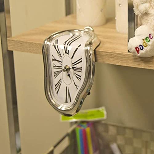 Silver Melted Clock C333879
