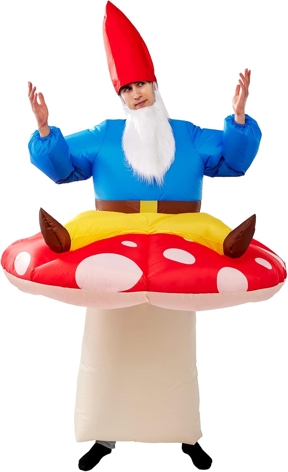 Inflatable Full Body Mushroom Costume with Hat and Beard X347144