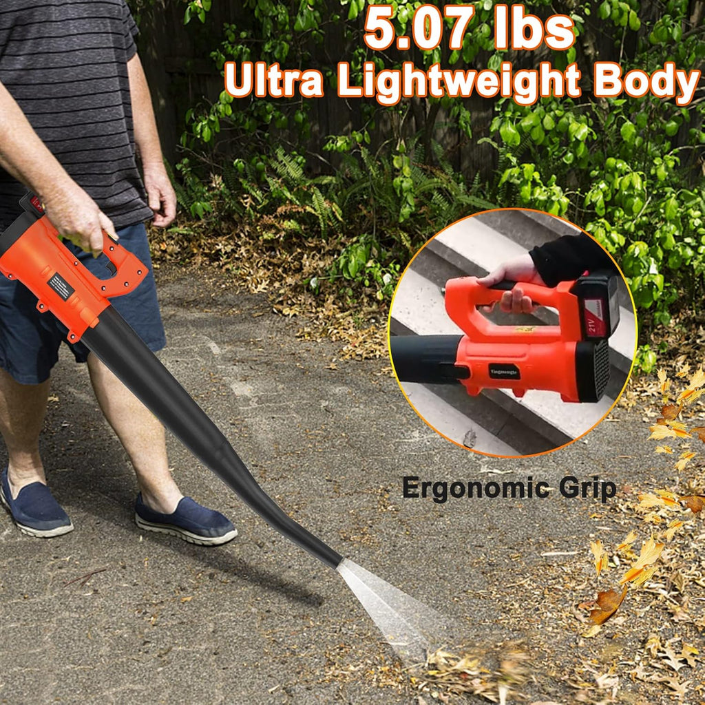 Cordless Electric Leaf Blower with Battery and Charger, 460CFM 170MPH 6 Speeds 21V 3.0AH D85414