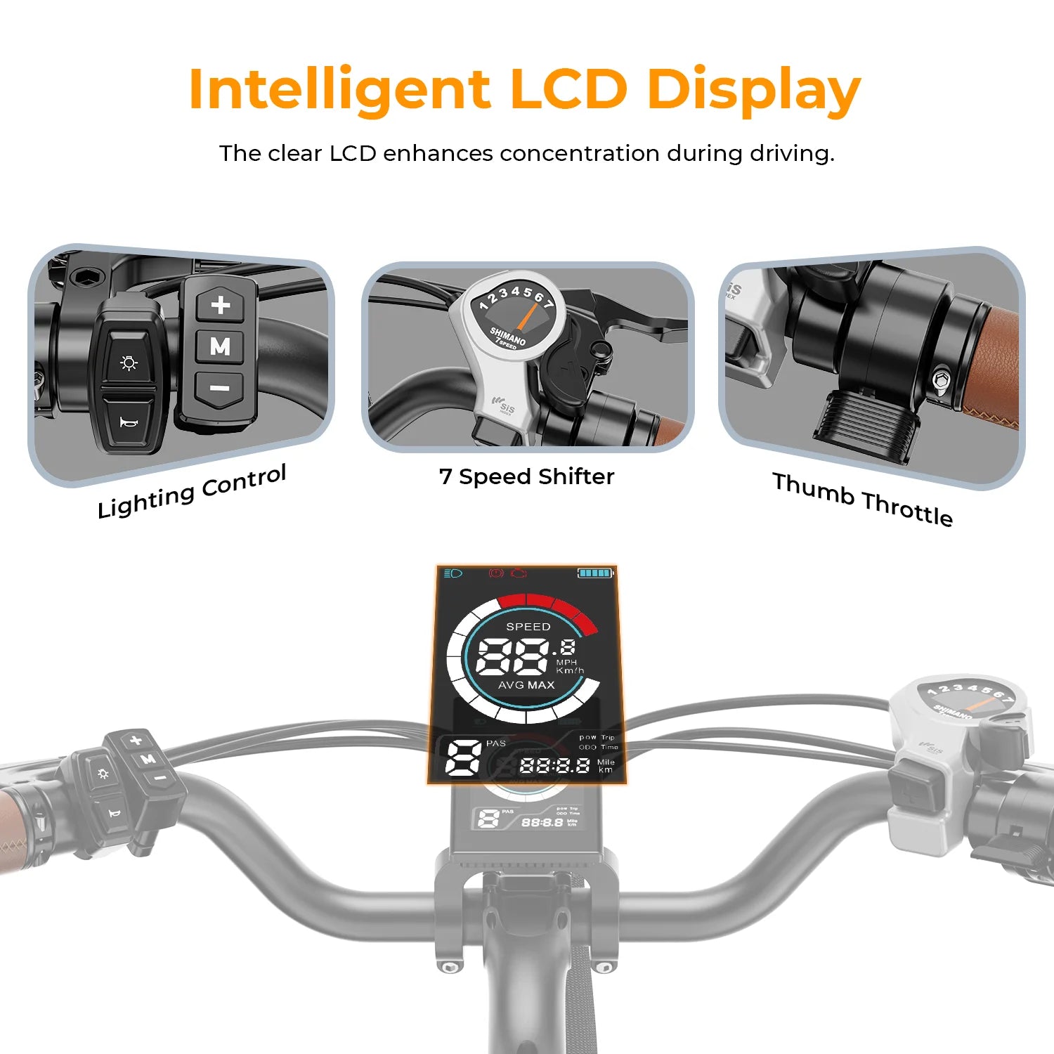 Electric Bike 500W 36V 13Ah Removable Battery 26 7-Speed L17154