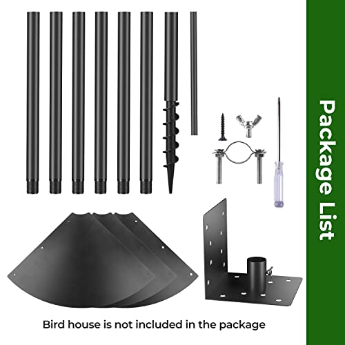 92 Inch Adjustable Heavy Duty Bird Feeder Pole with Squirrel Proof Baffle E30939