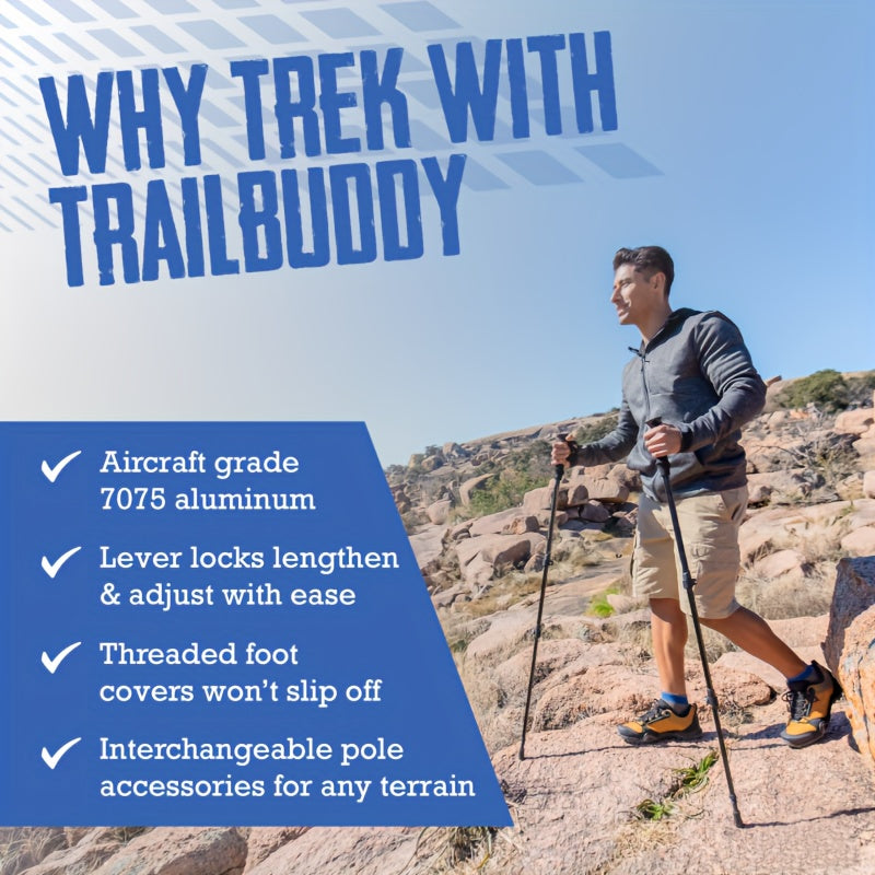 Adjustable Folding Trekking Pole With T Handles Q660877