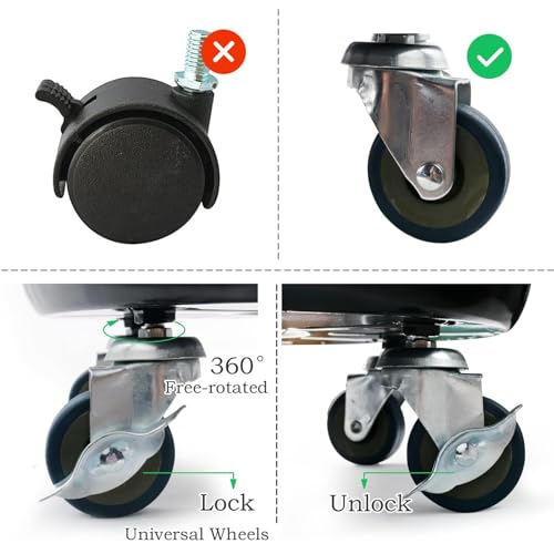 20" 2Pack Metal Plant Caddy with Wheels Lockable Casters G284