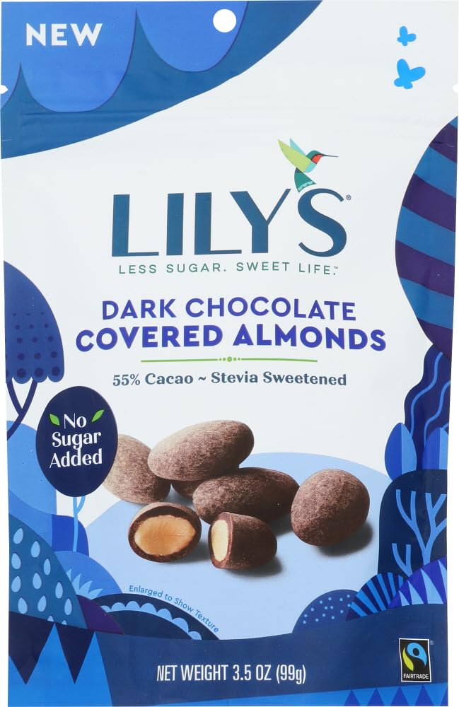 55% Cacao Dark Chocolate Covered Almonds, 3.5 oz I976931