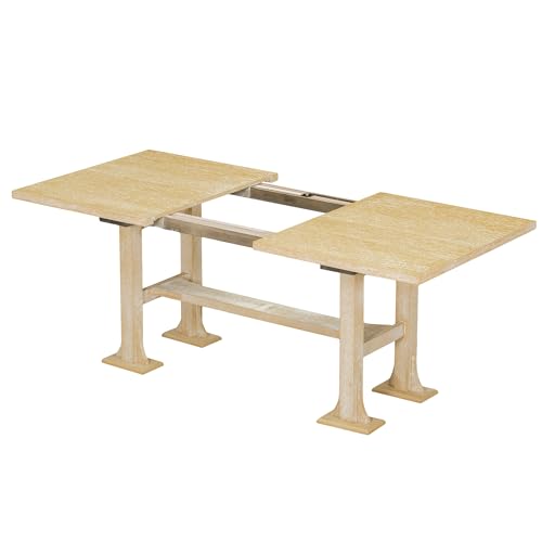 6-Piece Extendable Dining Table Set with Removable Leaf and Upholstered Chair and Bench U6280