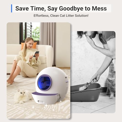 Self Cleaning Automatic Cat Litter Box 60L White T67881