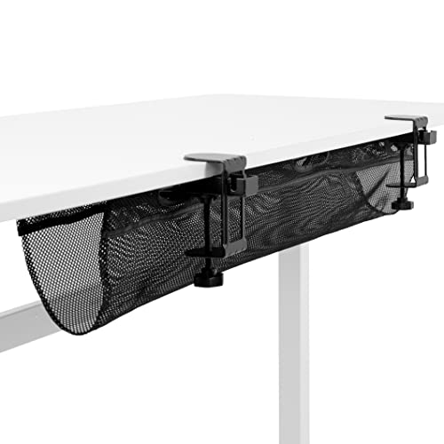 Black Mesh 44 Inch Clamp-on Under Desk Cable Net R5632