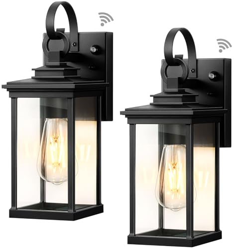 2 Pack Matte Black Outdoor Wall Lights M845