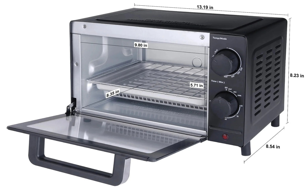 4-Slice Toaster Oven with Baking Rack and Pan in Black T77750