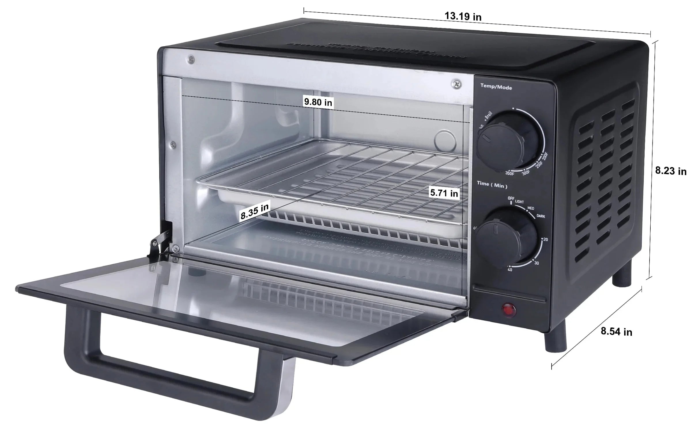 4-Slice Toaster Oven with Baking Rack and Pan in Black T77750