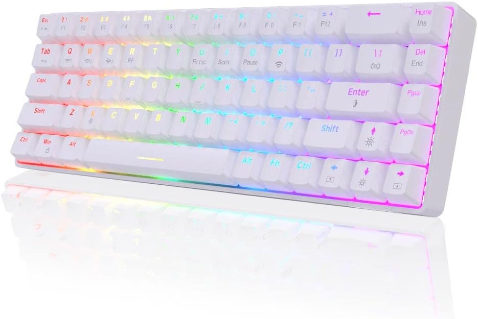 68 Key 65% Hot Swappable Mechanical Keyboard, Blue Switch, Black I4464