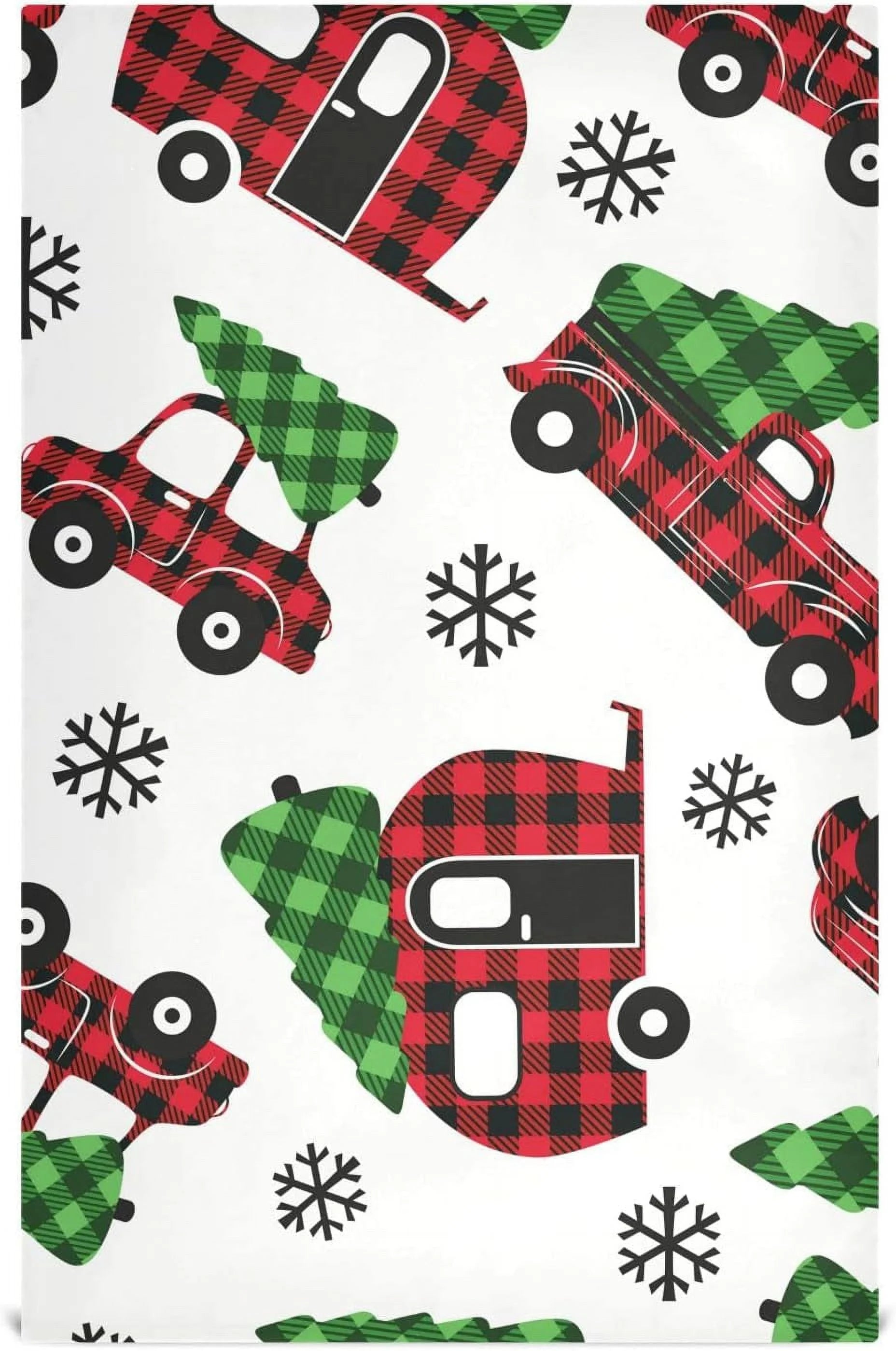 Plaid Red Kitchen Towels Set of 4 28'' x 18'' W8223