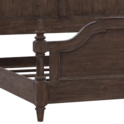 6 Pcs Queen Panel Bed Dresser Mirror Bachelor Chest 2 Nightstand Dark Wood Bedroom Furniture Set B855783