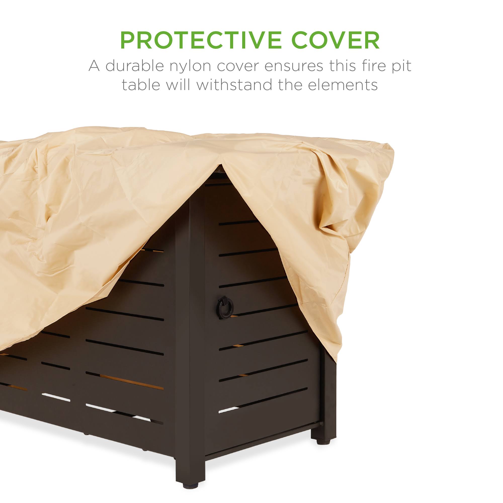 42in Rectangular Steel Propane Fire Pit Table with Cover L650