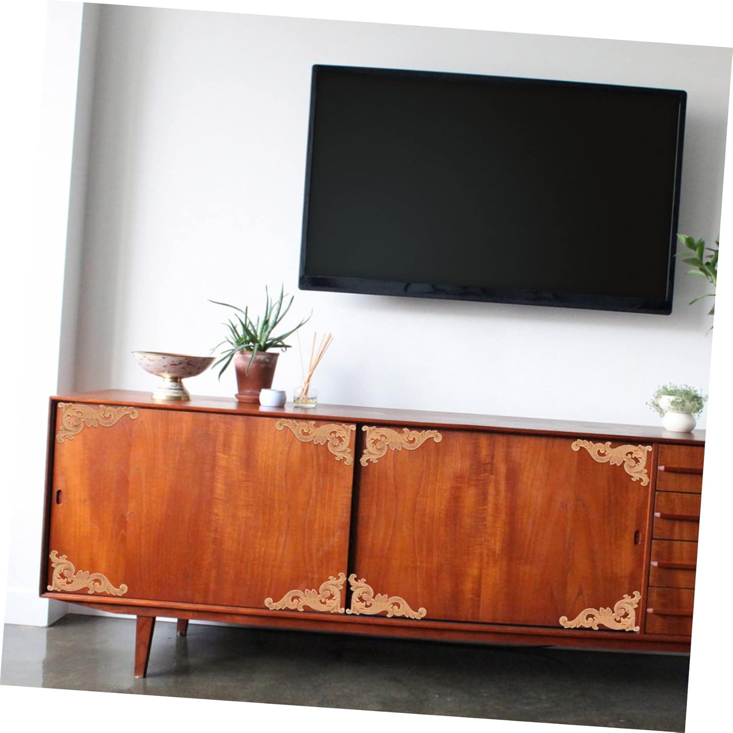 Khaki Rose Wood Carved Furniture Onlays X900060