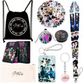 Black Gift Set with Album Photocards, Sticker, Drawstring Bag, Lanyard, Cards Holder, Keychain, Necklace, Phone Holder Q601838