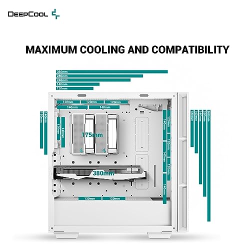High-Airflow Mid-Tower ATX PC Case with Tempered Glass Side Panel F338750