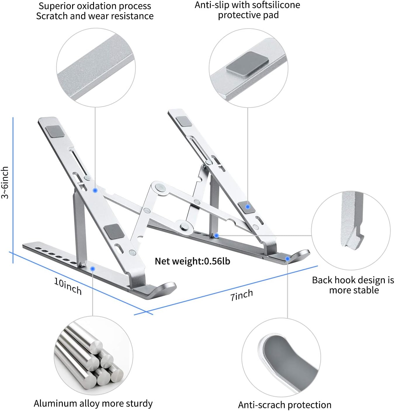 Adjustable Aluminum Laptop Stand 2pcs W85820