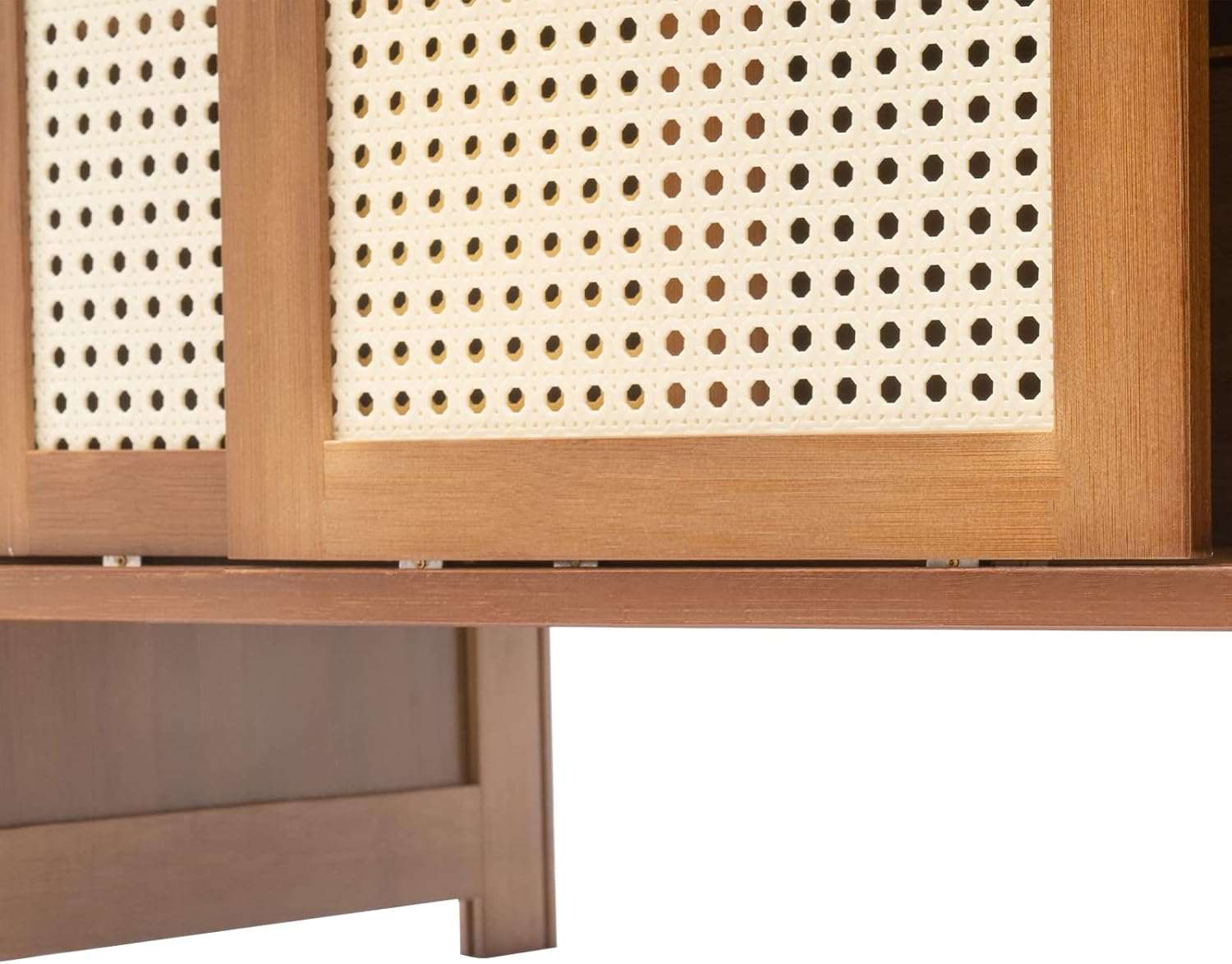 Natural Bamboo 6 Tier Shoe Cabinet with Grid Doors B623930
