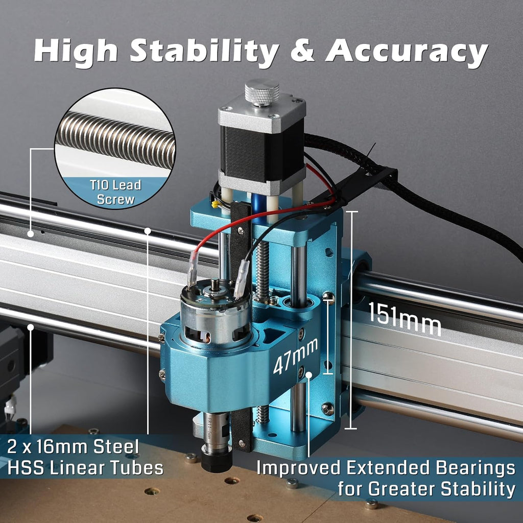 CNC Router Machine 4040-PRO with 10W Compressed Spot Laser Module T406