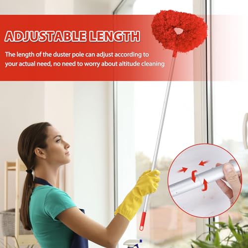 Orange Microfiber Ceiling Fan Duster with Extension Handle Z667