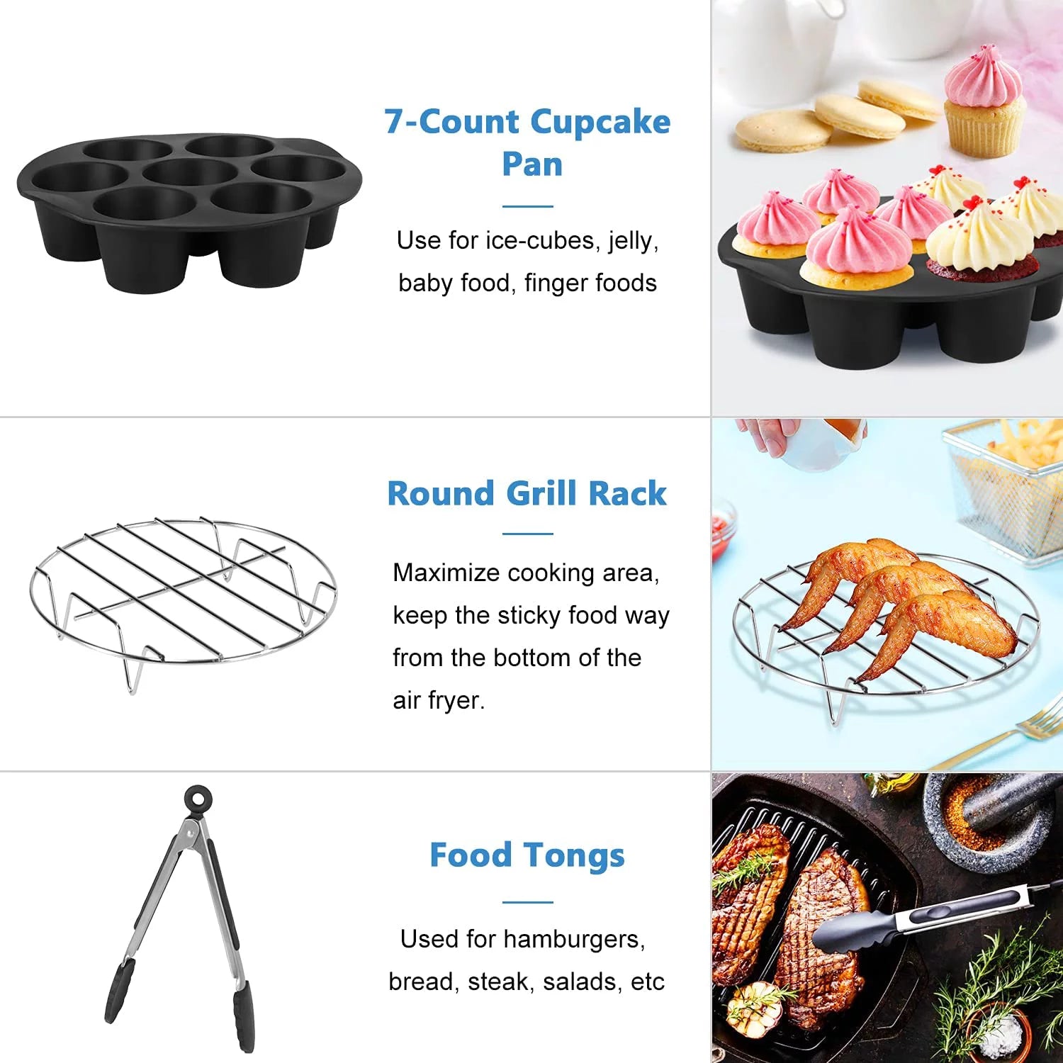 14 Pcs BBQ Tools Air Fryer Accessories with Storage Bag C25368