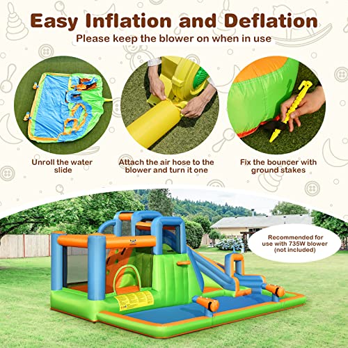 7 in 1 Inflatable Water Slide with Splash Pool S4990