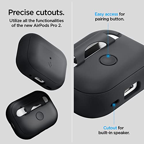 Black Silicone AirPods Pro 2 Case with Lanyard W860