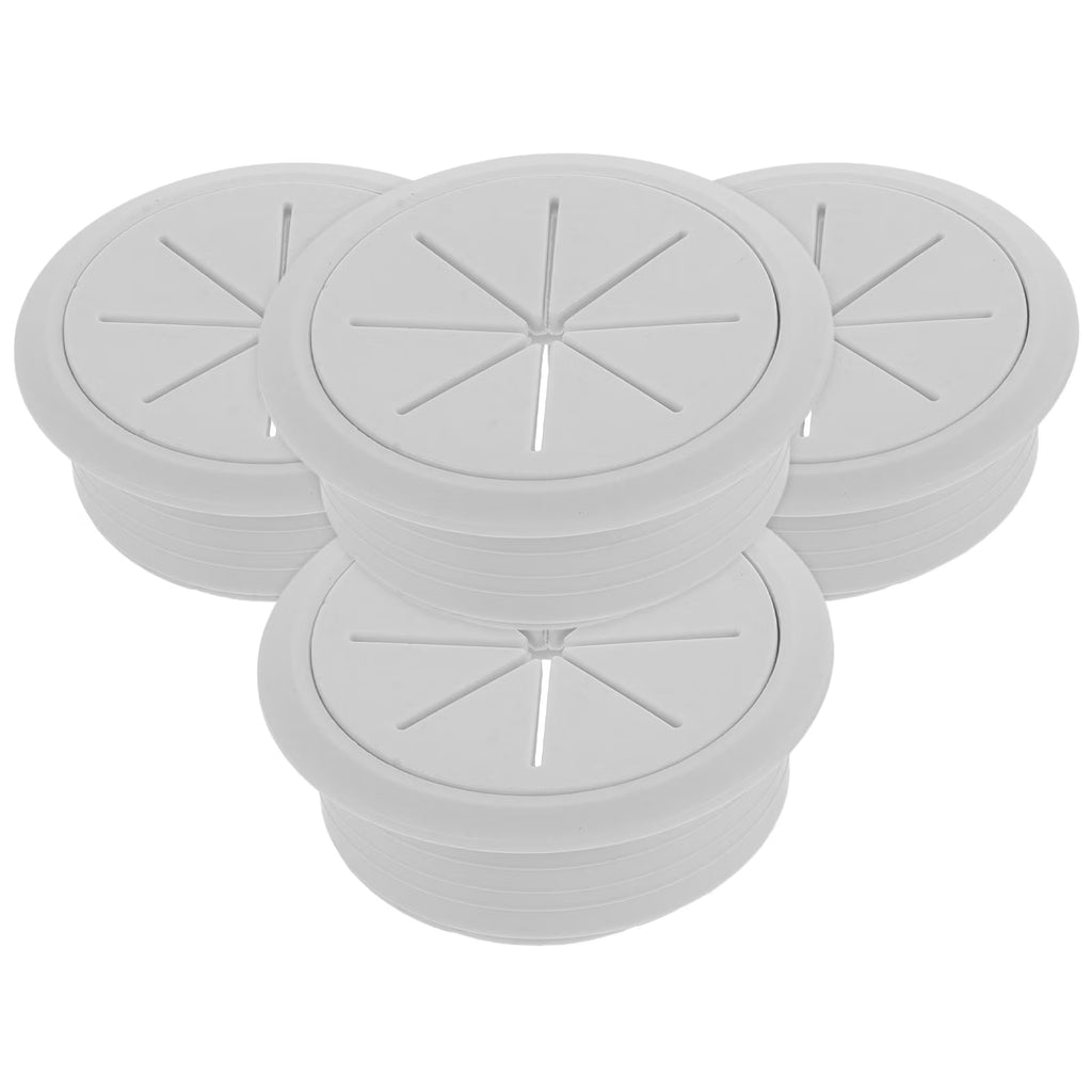 White 4 Pcs Wall Grommets for Cables P49507