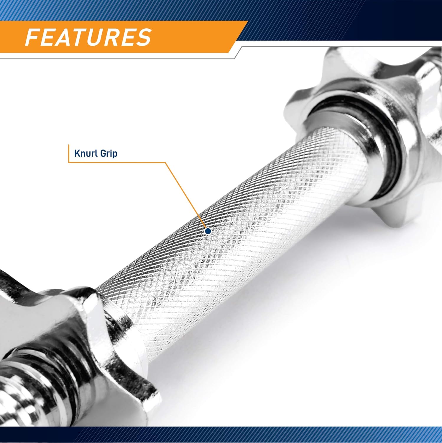 14” Adjustable Chrome Threaded Dumbbell Handles C1138
