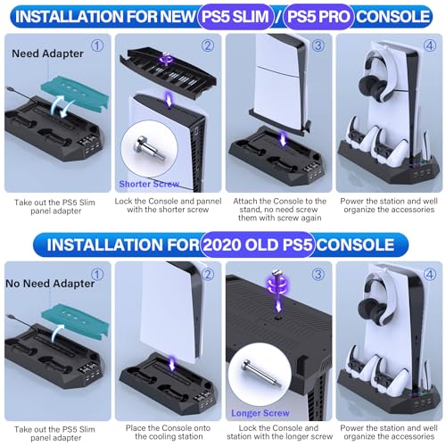 White PS5 Cooling Station with Controller Charging Station and Cooler Fan N447198