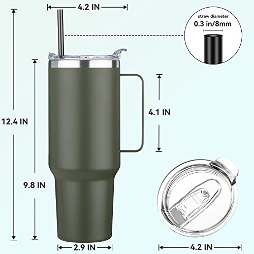 40 oz Stainless Steel Vacuum Insulated Tumbler with Handle (Black, 1) D2909