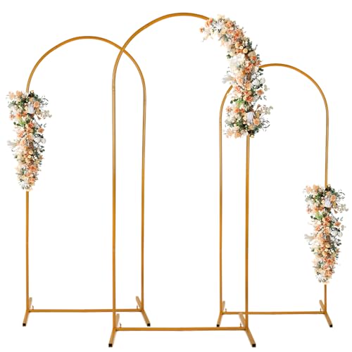 Metal Arch Backdrop Stand Set of 3 Gold B435688