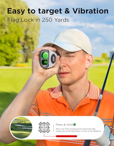 Golf Rangefinder with Slope, 1200Y Laser Range Finder, 7X Magnification, Flag Lock with Vibration, USB-C Rechargeable, Waterproof T57562