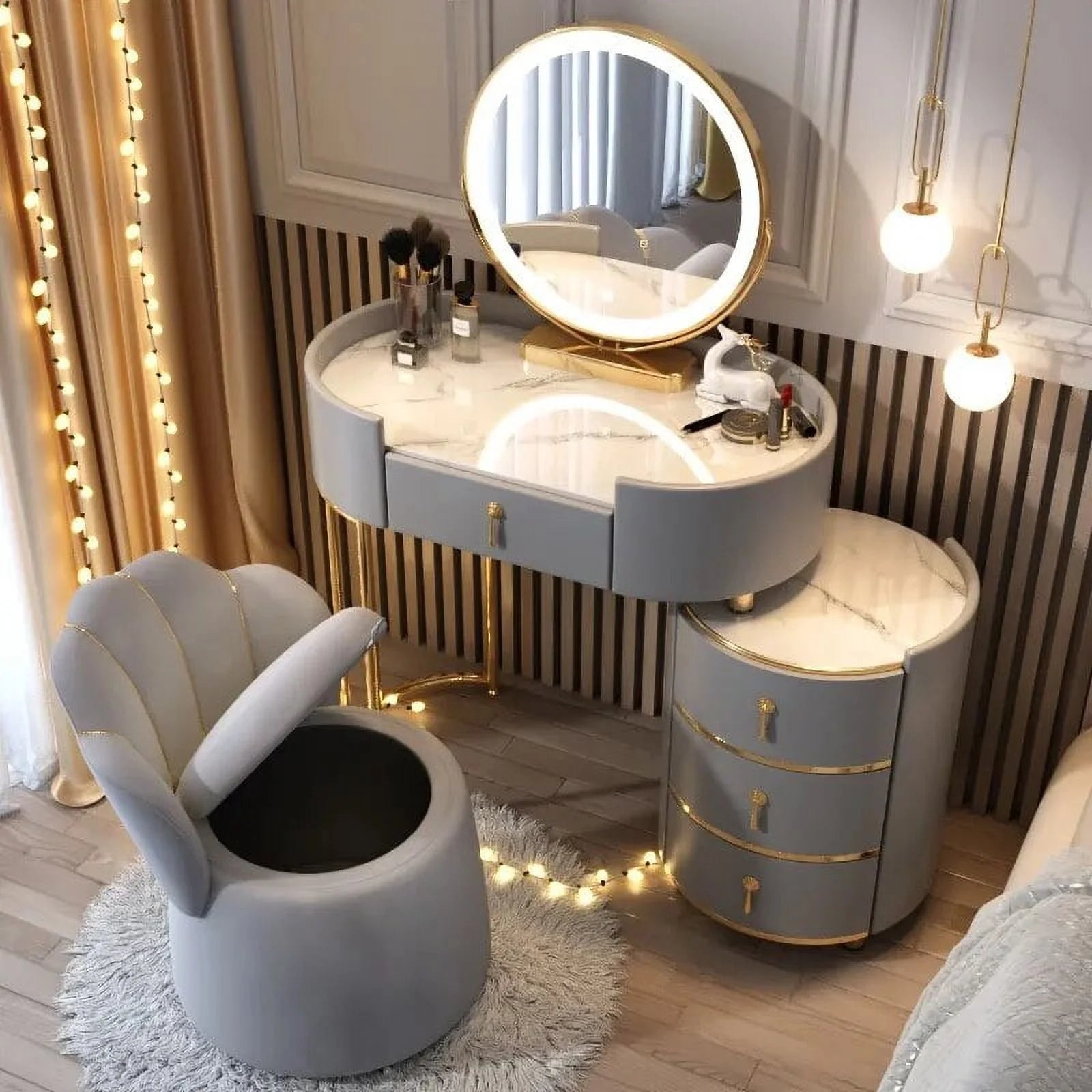 White Dressing Table with Drawer J66011