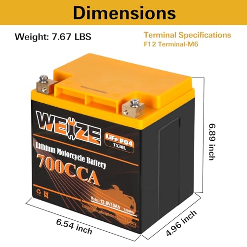 12V 10AH Lithium Motorcycle Battery Y6526