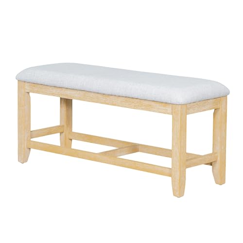 6-Piece Extendable Dining Table Set with Removable Leaf and Upholstered Chair and Bench U6280