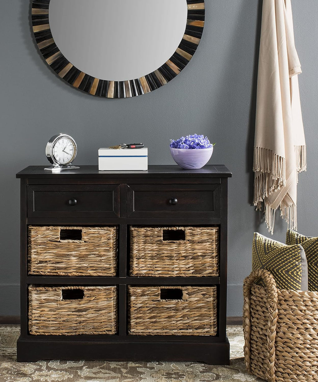 Brown Wicker Basket Storage Unit U952177