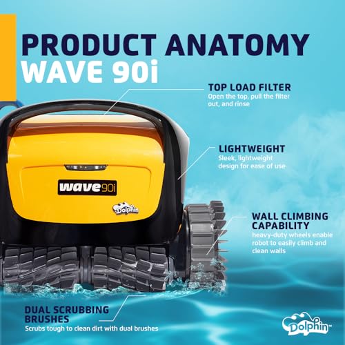 Automatic Robotic Pool Vacuum Cleaner with Remote Control and Caddy F124958