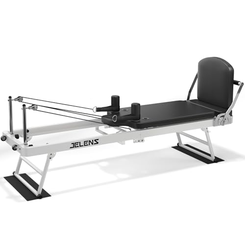 Foldable Pilates Reformer with Dual Resistance and Adjustable Height Pulleys Q13958